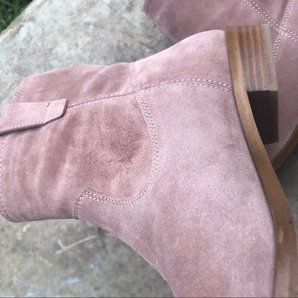 Women's Suede Ankle Boots - Pink - Picture 7 of 8